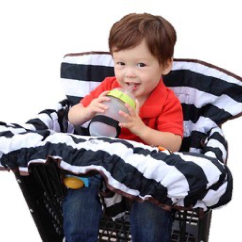 Lumiere Shopping Cart Cover Black & White Stripe